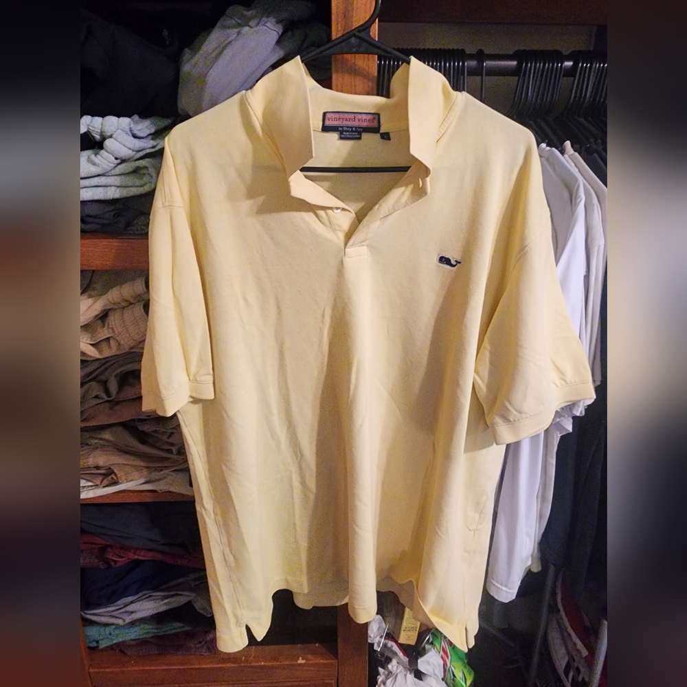 Men's Vineyard Vines Polo Size L Yellow/Navy